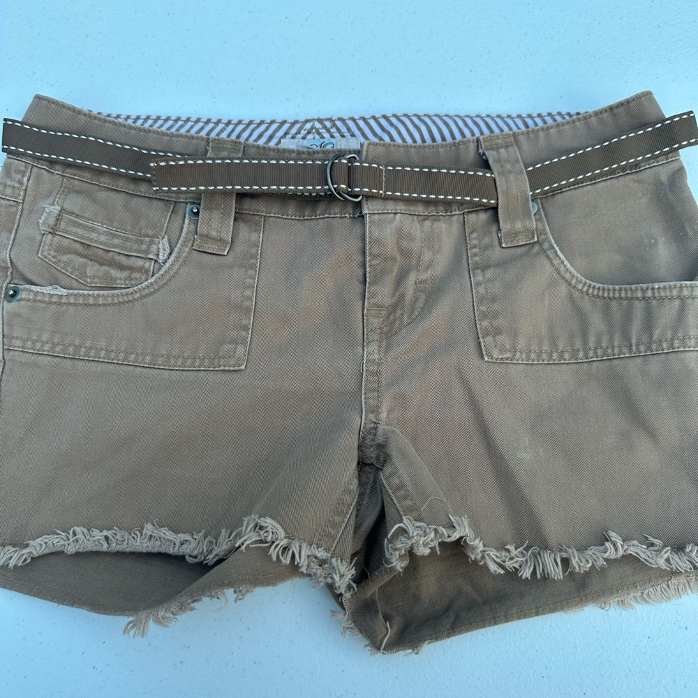 So Wear It Declare It Brown Frayed Jean Shorts